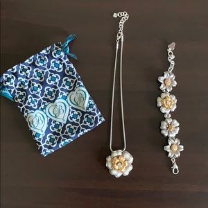 Brighton Flowered Necklace and Bracelet Combo